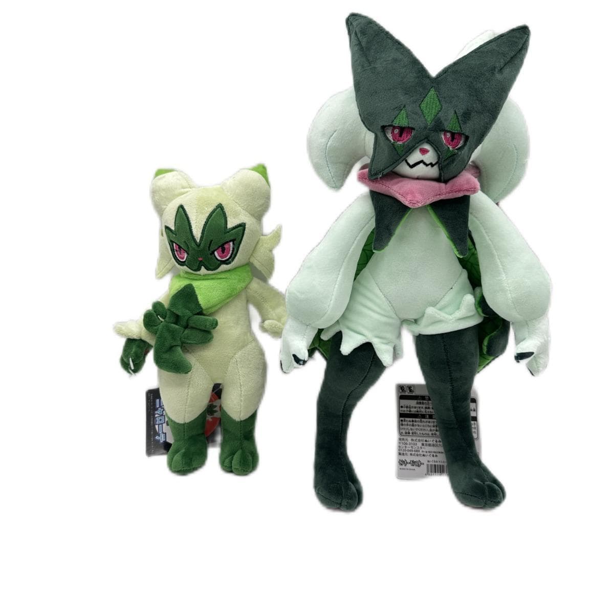 Új Leaf Cat Evolution Doll Pokemon plüss játékok Sprigito Floragato Evolution Meowscarada plüss baba gyerekjáték ünnepi ajándék