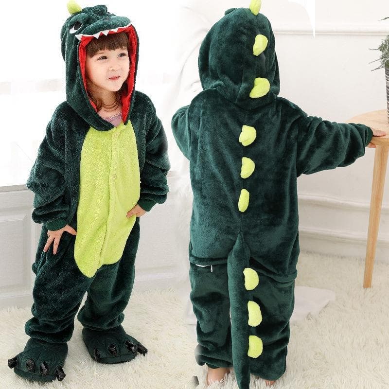Gyerekek Fiúk Lányok Dinoszaurusz Pizsamák Hálóruha Hálóruha Állati Cosplay Jelmez Gyerekek cm zöld