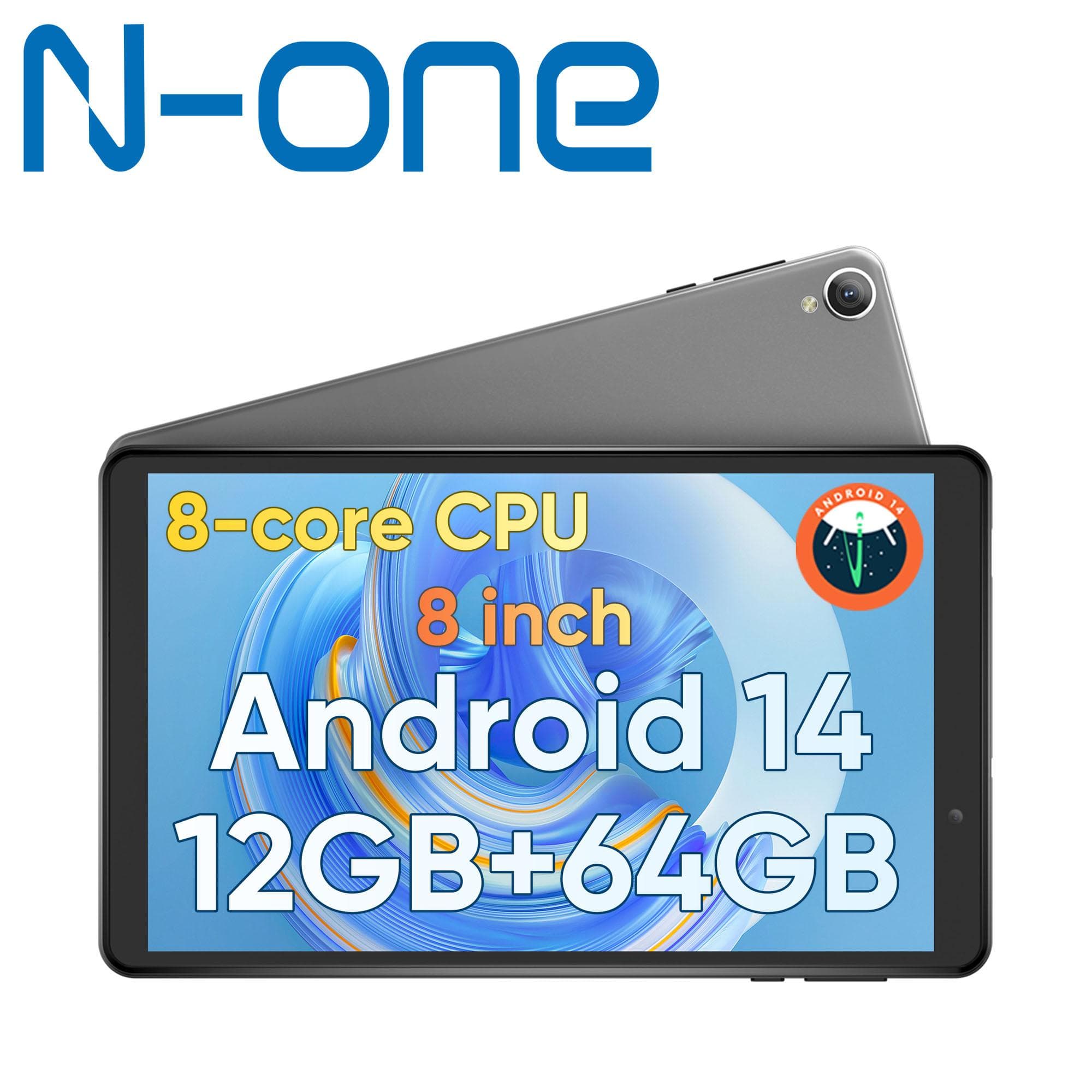 N-one 8 hüvelykes 12 GB RAM Android 14 táblagép nyolcmagos, legújabb táblagép támogatással 5G WiFi