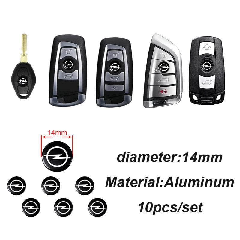 2/5/10 db 14 mm-es Autókulcs Embléma Matricák Automata Vezérlőkulcs Logó Kiegészítők Opel Insignia Astra Antara Meriva Zafira H G Corsa