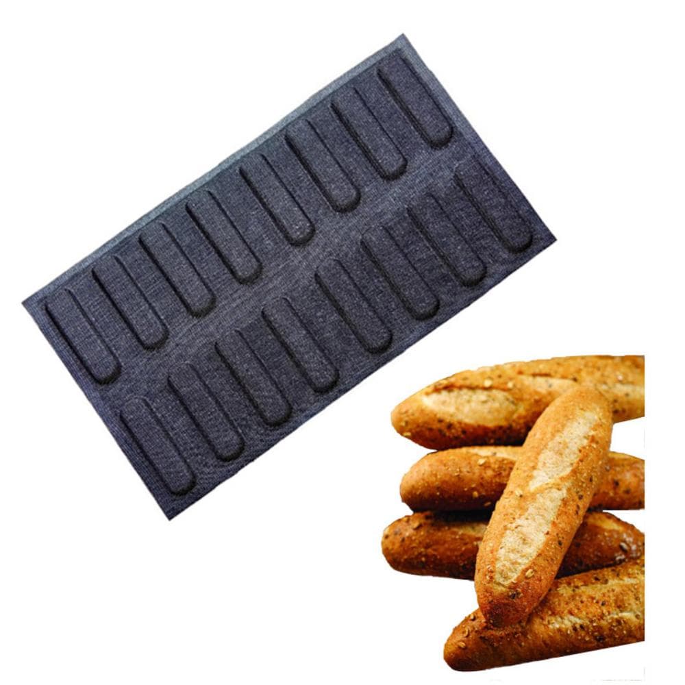 Subway Black Oblate Baguette légáteresztő kenyérforma 5 négyzet 12 hüvelykes szilikon kenyérsütés