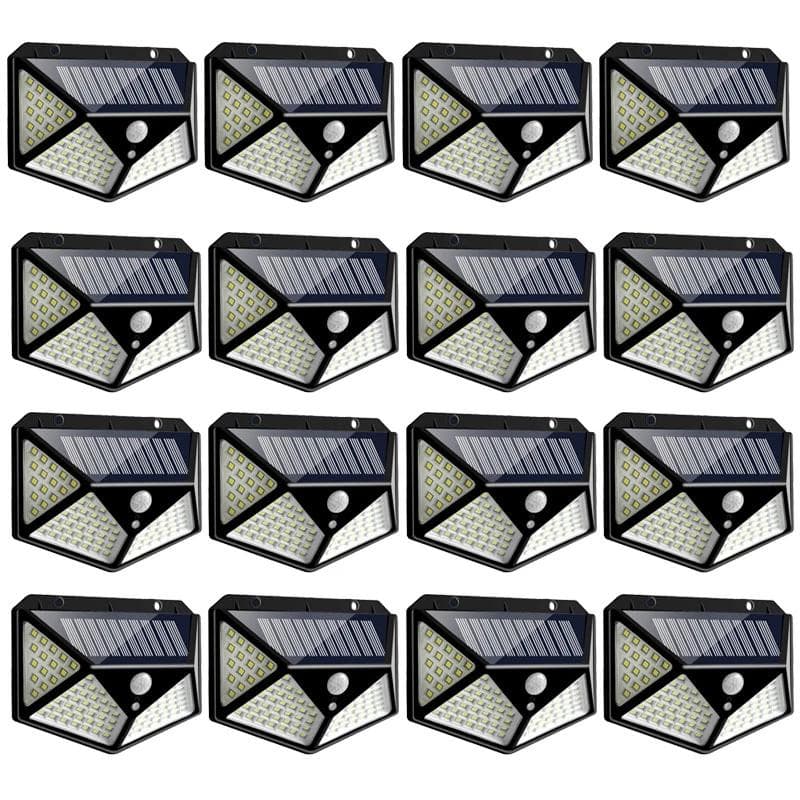 100 LED napelemes biztonsági kültéri fali lámpa PIR mozgásérzékelős lámpa vízálló napelemes lámpa kerti dekorációhoz