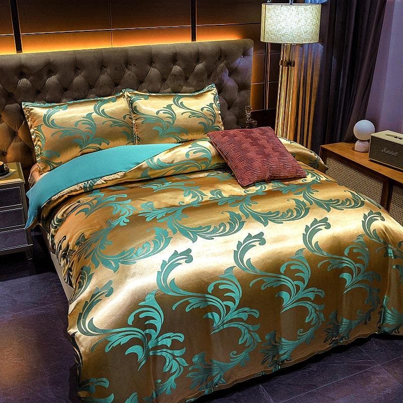 3 DB Otthoni Ágynemű Szettek Jacquard Paplanhuzat Szettek Lepedők Deluxe Ágynemű Egyágyas Kétszemélyes Ágy Szettek
