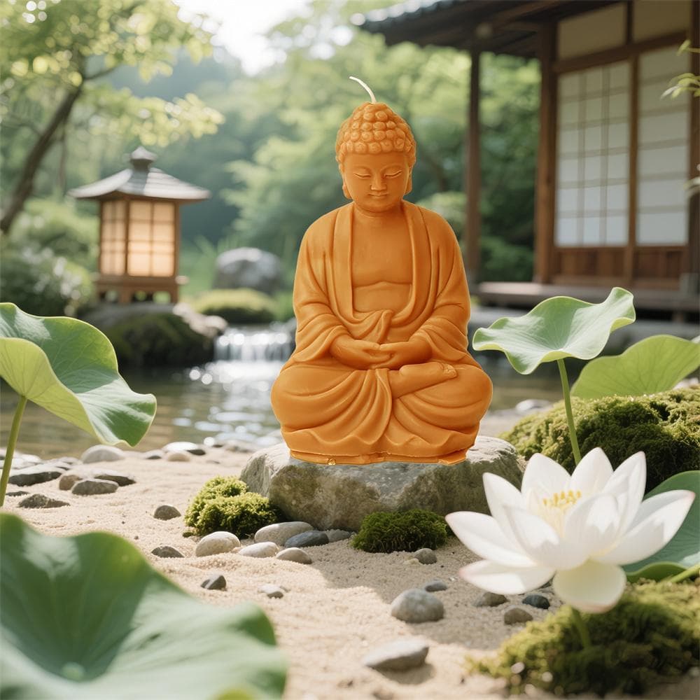 Nagy Méretű Buddha Szilikon Forma Gyertya Viasz Formák Gyanta Gipsz Beton Forma Öntőforma Otthon Kert Dekorációk Kézműves Forma