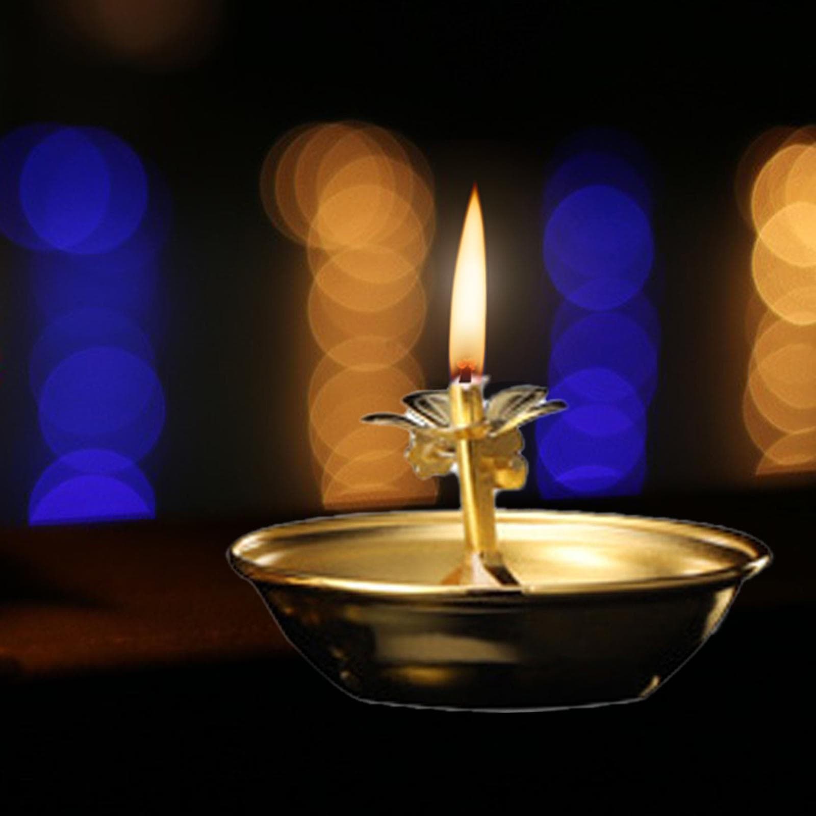 Ötvözet ghee lámpatartó Buddhista oltár kellékek Tealight Tibeti Arany Kupa olaj