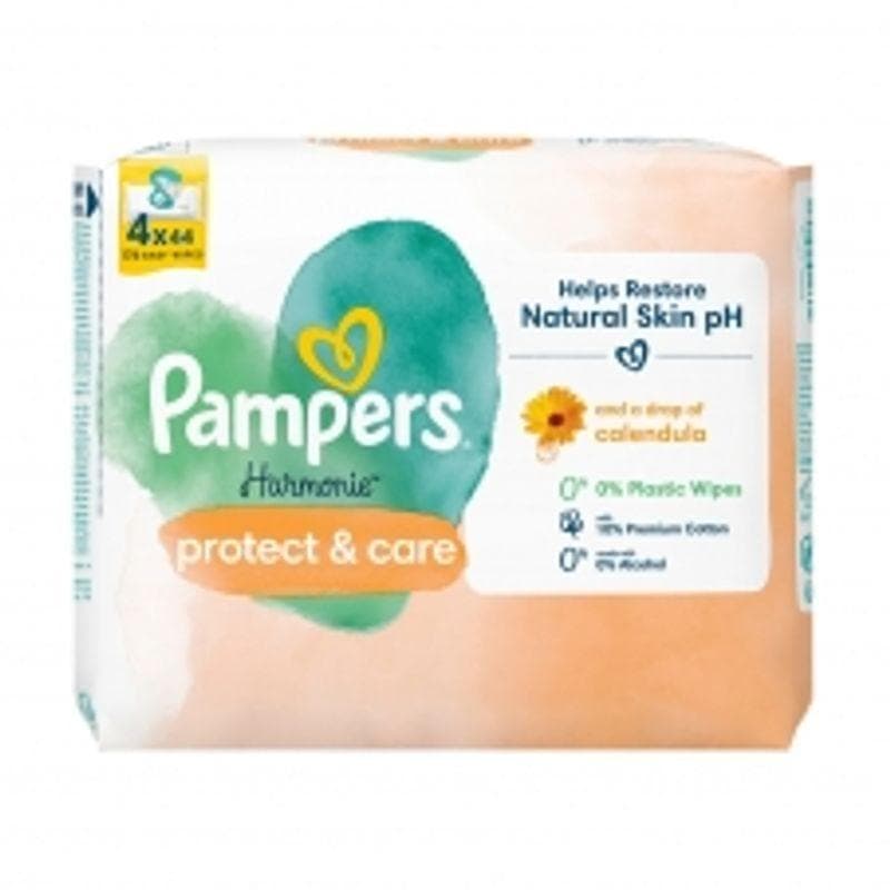 Pampers Harmony Protect & Care Körömvirágos Nedves Törlőkendők (4x44) 176 darab