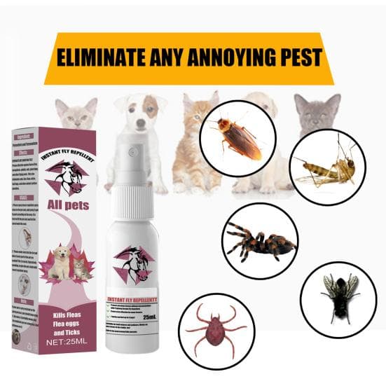25/50ML Bolha Elriasztó Spray Kényelmes Gyors Hatás Nem Hagy Maradékot Kisállat Test Bolhái