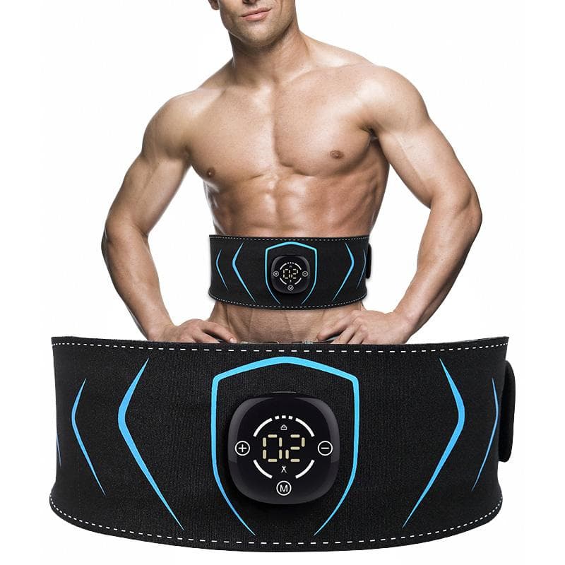 Abs Trainer EMS hasizom-stimulátor elektromos alakformáló öv USB feltöltő derék has fogyás otthon edzőterem fitnesz felszerelés kék