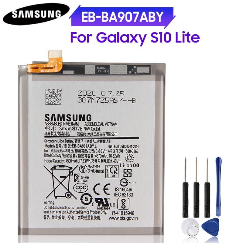 Eredeti Csereakkumulátor Samsung Galaxy S10 Lite SM-G770F/DS SM-G770F/DSM EB-BA907ABY Akkumulátorokhoz 4500mAh