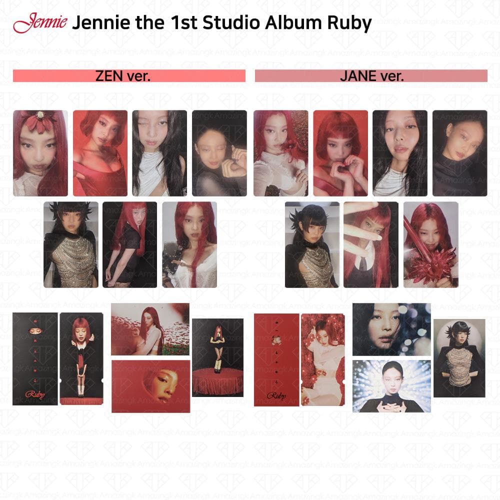Jennie Az 1. stúdióalbum Ruby Hivatalos fotólap képeslap poszter KPOP jegy