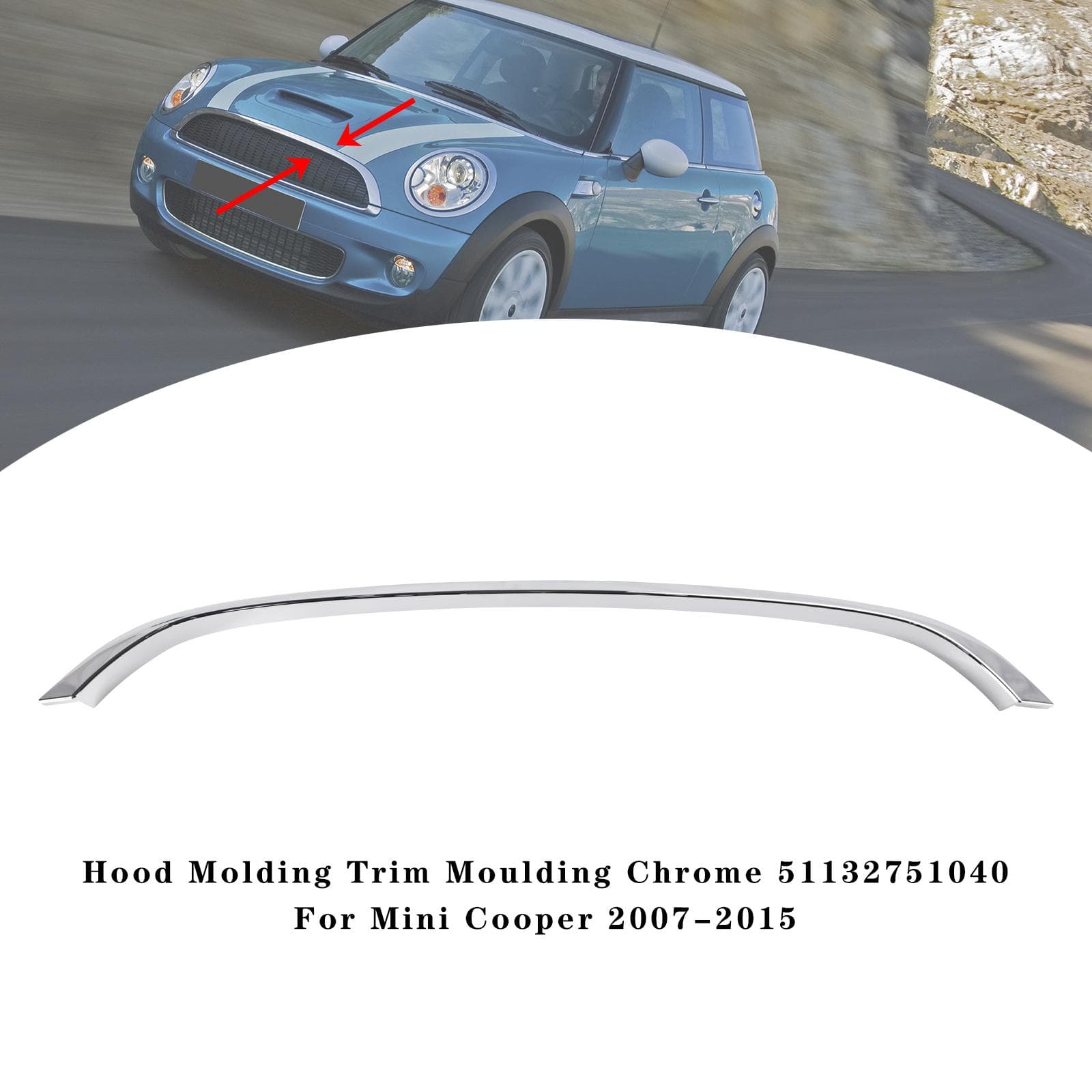 Motorháztető Díszléc Díszléc Króm 51132751040 Mini Cooperhez 2007-2015