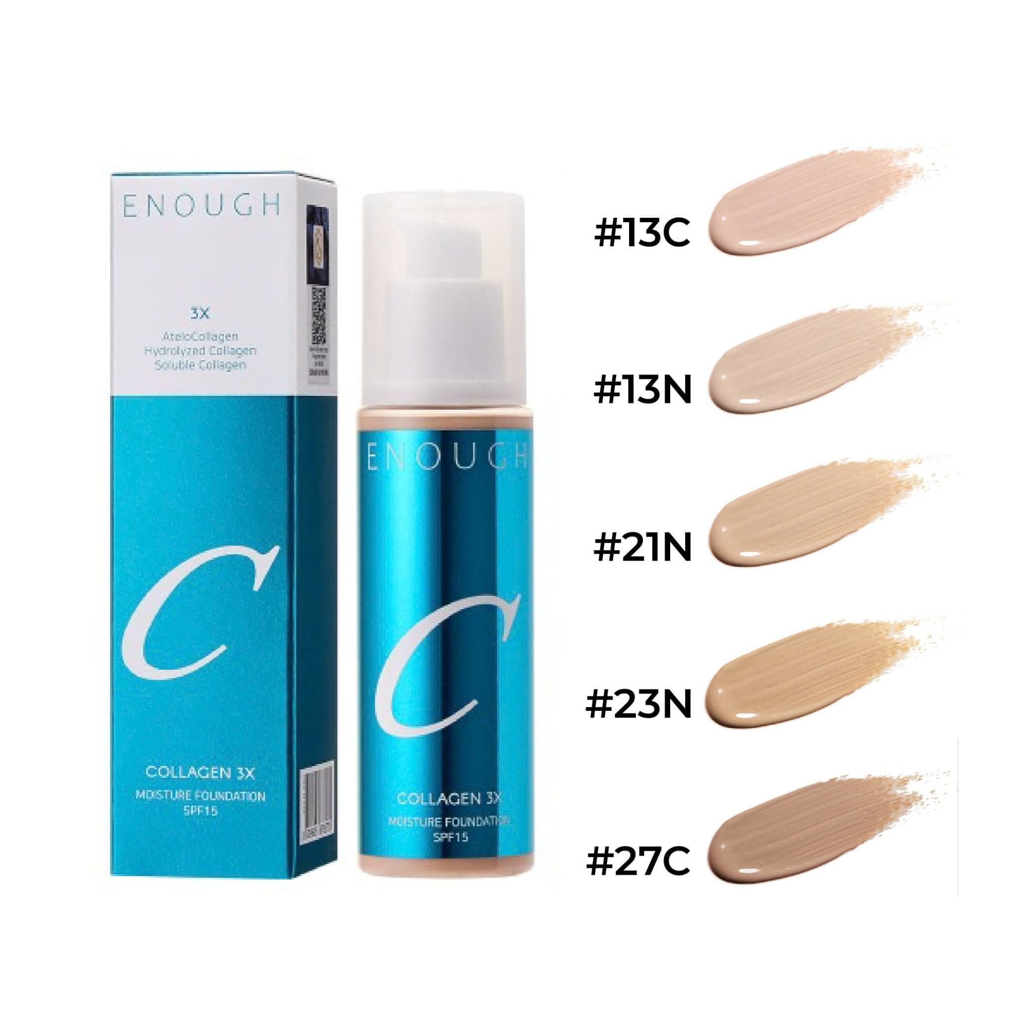 ENOUGH Kollagén 3x Nedvesség Alapozó SPF15 #21N Átlátszó Bézs 100ml/3.38fl.oz.  EREDMÉNYES ÁRUHÁZ