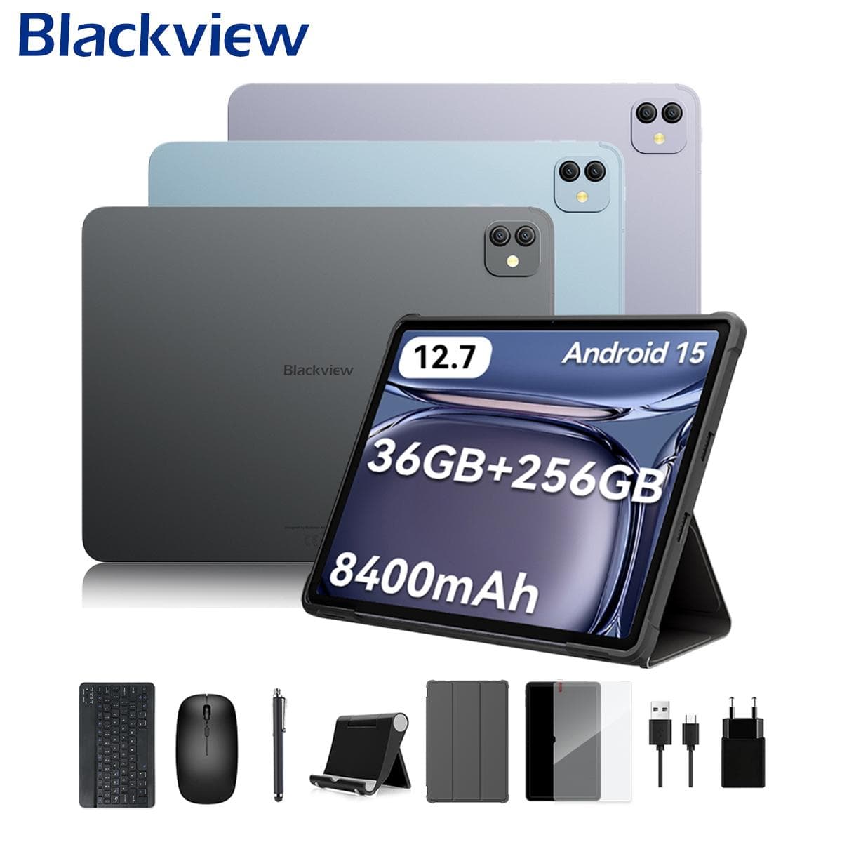 Blackview LINK 8 12,7 hüvelykes táblagép Android 15, 12 GB RAM, 256 GB tárhely, Nagy kijelző Widevide L1, Nyolcmagos G100, 8400 mAh, 5G WiFi, 4G