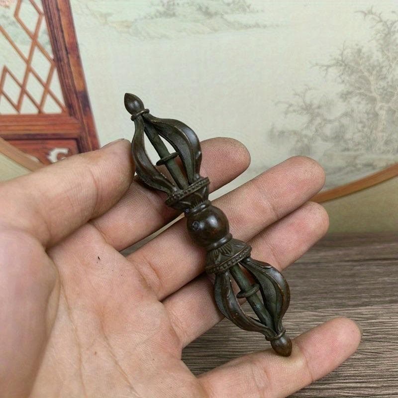 Tibeti ötszálú Dordzse Vadzsra Vallási Kellékek Bronz Antikolt Mozsár Dísz Otthoni Dekoráció Faragott Szobor Tibeti Buddhista Autódísz