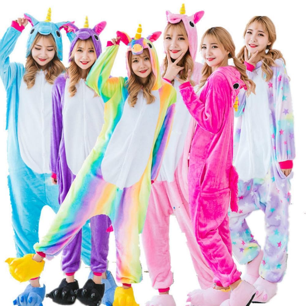 Kigurumi Purple Rainbow Unicorn Onesie Rainbow pizsama Jumpsuits Felnőtt hálóruha Onepiece Cosplay cipővel cm