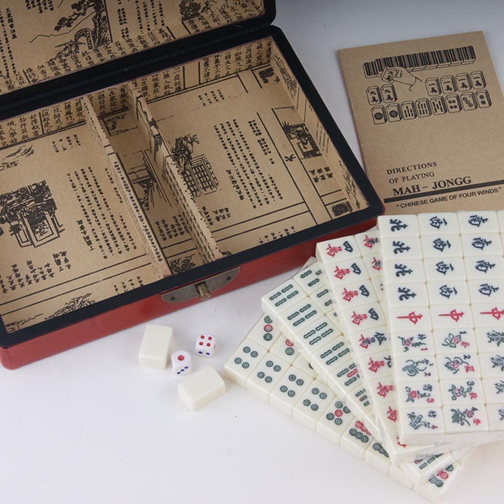 Fiber Board Mahjong családi játékhoz angol nyelvű utasításokkal