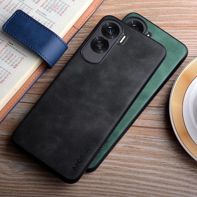 Bőr tok Honor 90 Lite funda selymes tapintású, tartós borítás a Honor 90 tok coque számára zöld