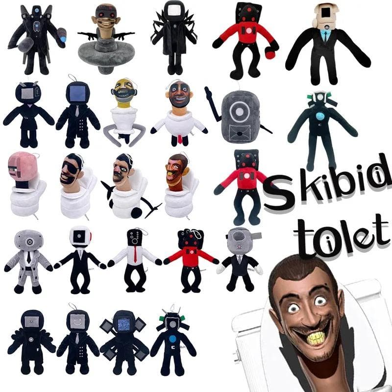 26db Skibidi WC plüss játék Skibidi Dop Igen Igen Játék Skibididop WC Camara kamera plüss kitömött játék matrica karácsonyi ajándék