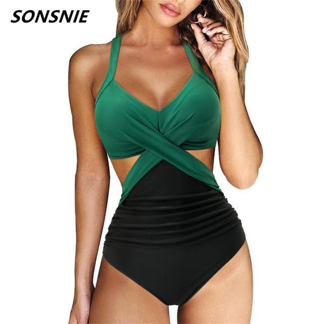 Szexi egyrészes Tankini fürdőruha, 2022, új, tömör kötőfék, plusz méretű Beach Tankini push-up fürdőruha, magas derekú, monokini body cm