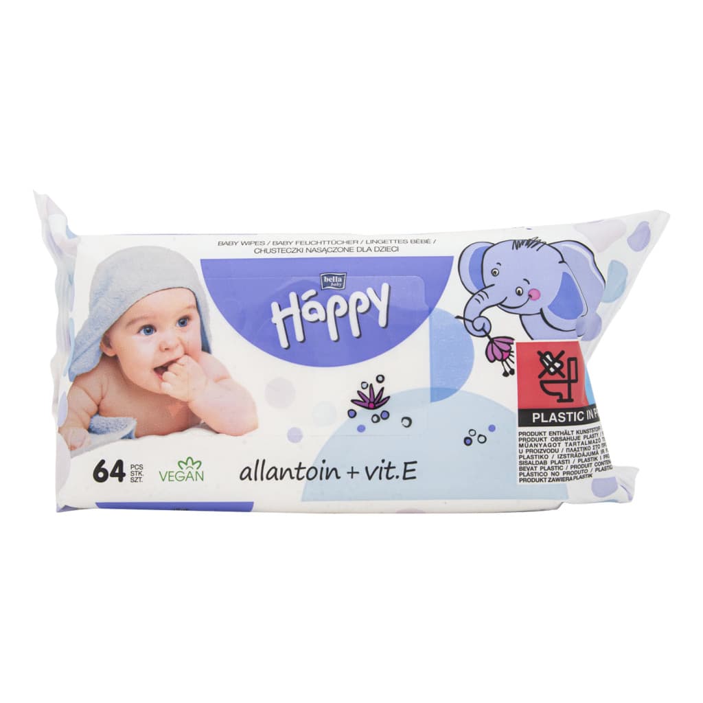 Bella Baby Happy nedves törlőkendő allantoin + E-vitamin 64 db