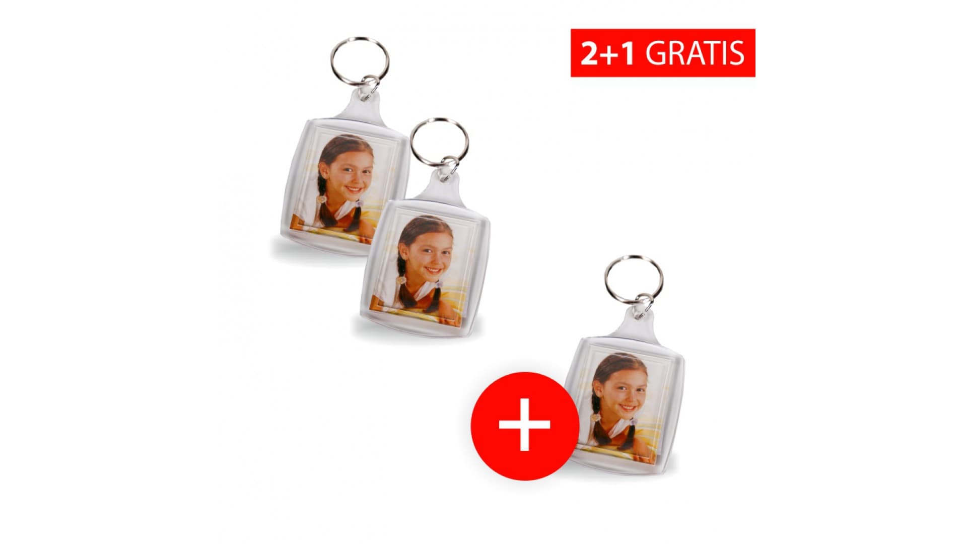 Akció 2+1: Műanyag kulcstartó 3,5x4,5cm - 3 keret 2 áráért