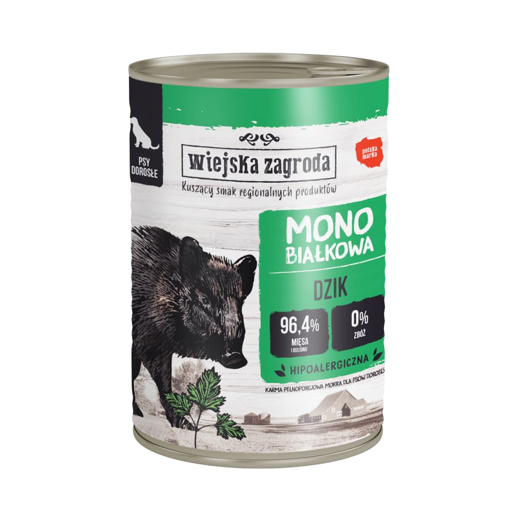 12x400g Wiejska Zagroda Dog nedves kutyatáp - Vaddisznó