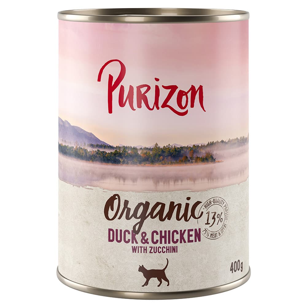 6x400g Purizon Organic nedves macskatáp - Új: Senior marha & sütőtök