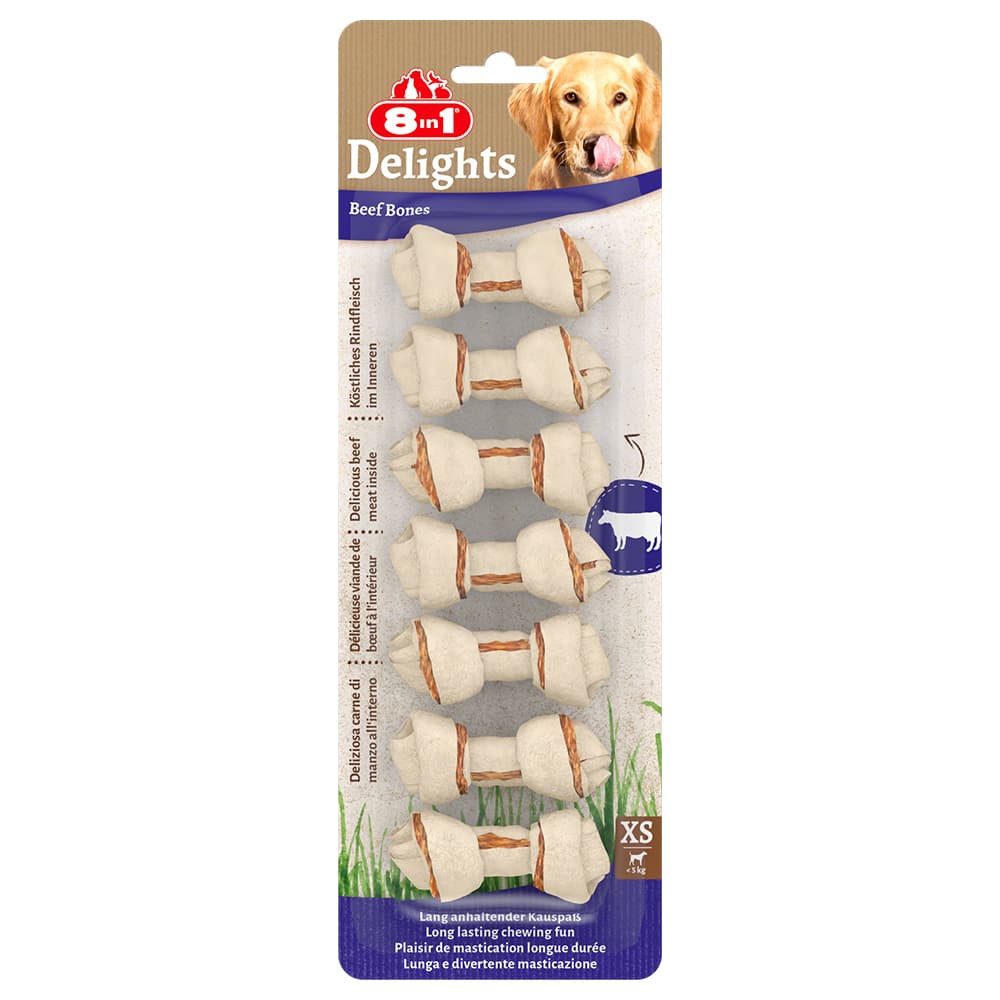 21db (252g) 8in1 Delights rágócsont marha, XS méret, kutyasnack
