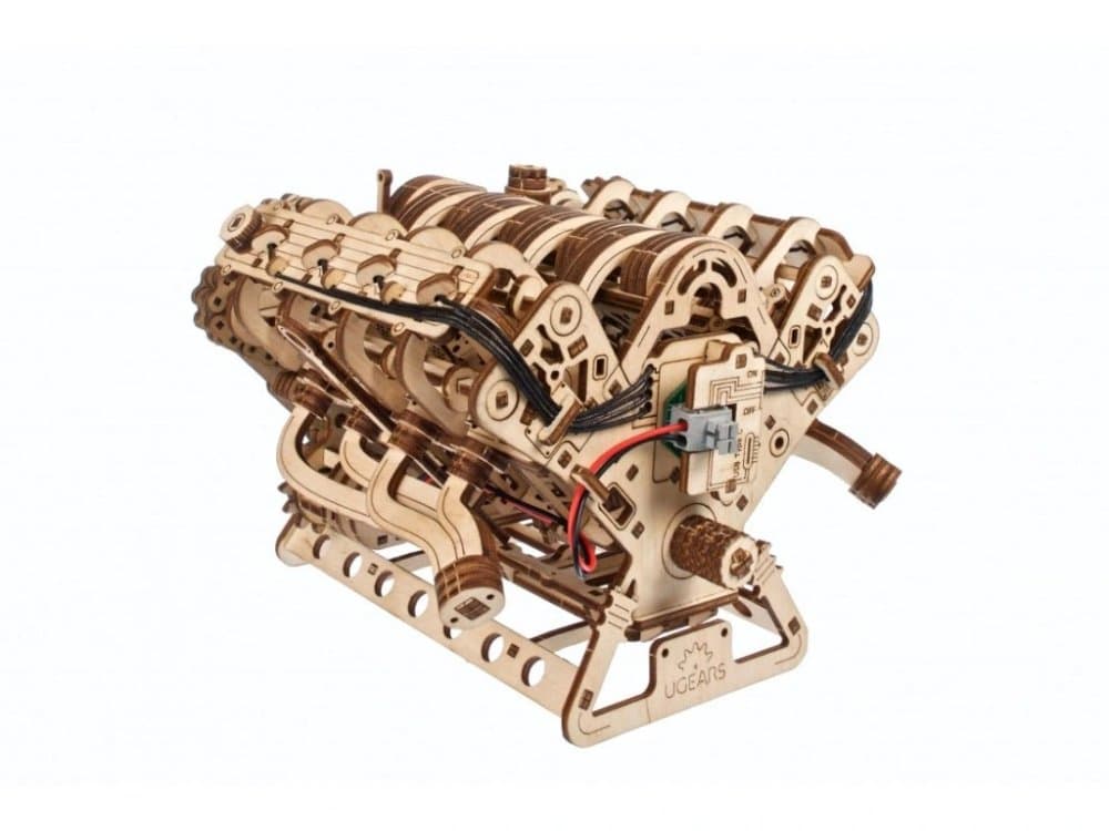 Ugears 3D fa mechanikus puzzle V8-as motor