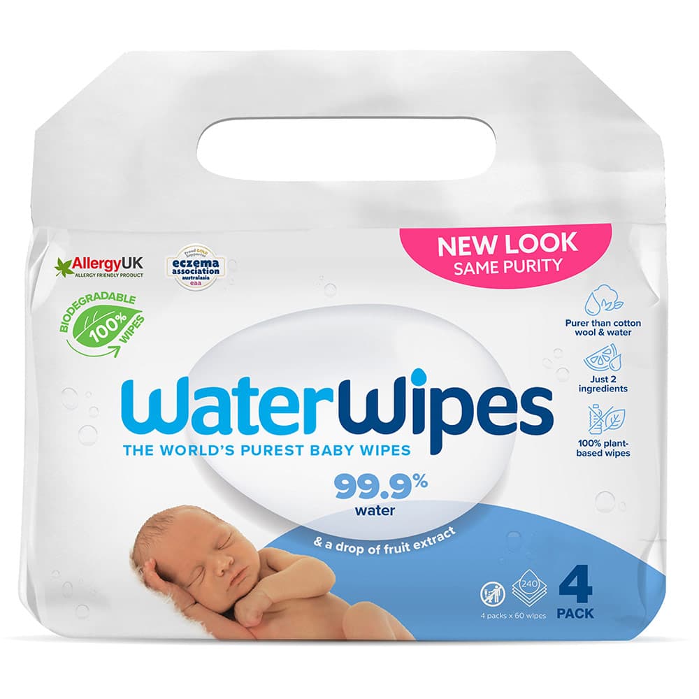 4X WATERWIPES Nedves törlőkendő Newborn&Baby 3in1 60 db (240 db)