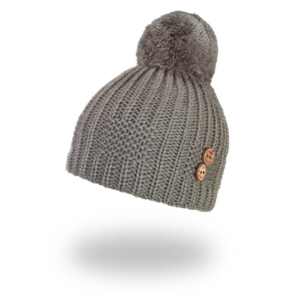 Sapka kötött pompon gombok Outlast ® - khaki 6 | 54-57 cm