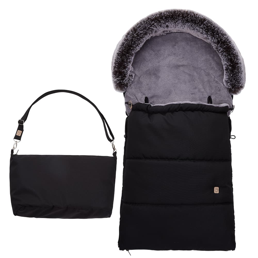 DE LUXE 5 pontos Outlast® babakocsi-zsák - fekete/szürke