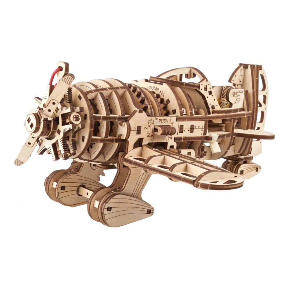 Ugears 3D fa mechanikus modell Mad Hornet repülőgép