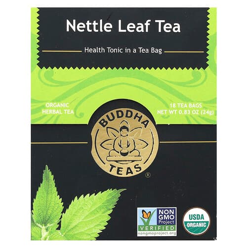 Buddha Teas, Organic Herbal Tea, Nettle Leaf, Caffeine Free , 18 Tea Bags, 0.83 oz (24 g)