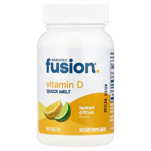Bariatric Fusion, Vitamin D Quick Melt, Lemon Citrus, 90 Tablets (125 mcg per Tablet)