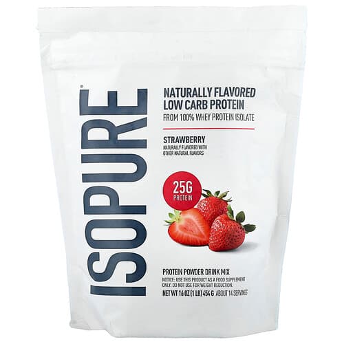 Isopure, Low Carb Protein Powder, Strawberry, 1 lb (454 g)