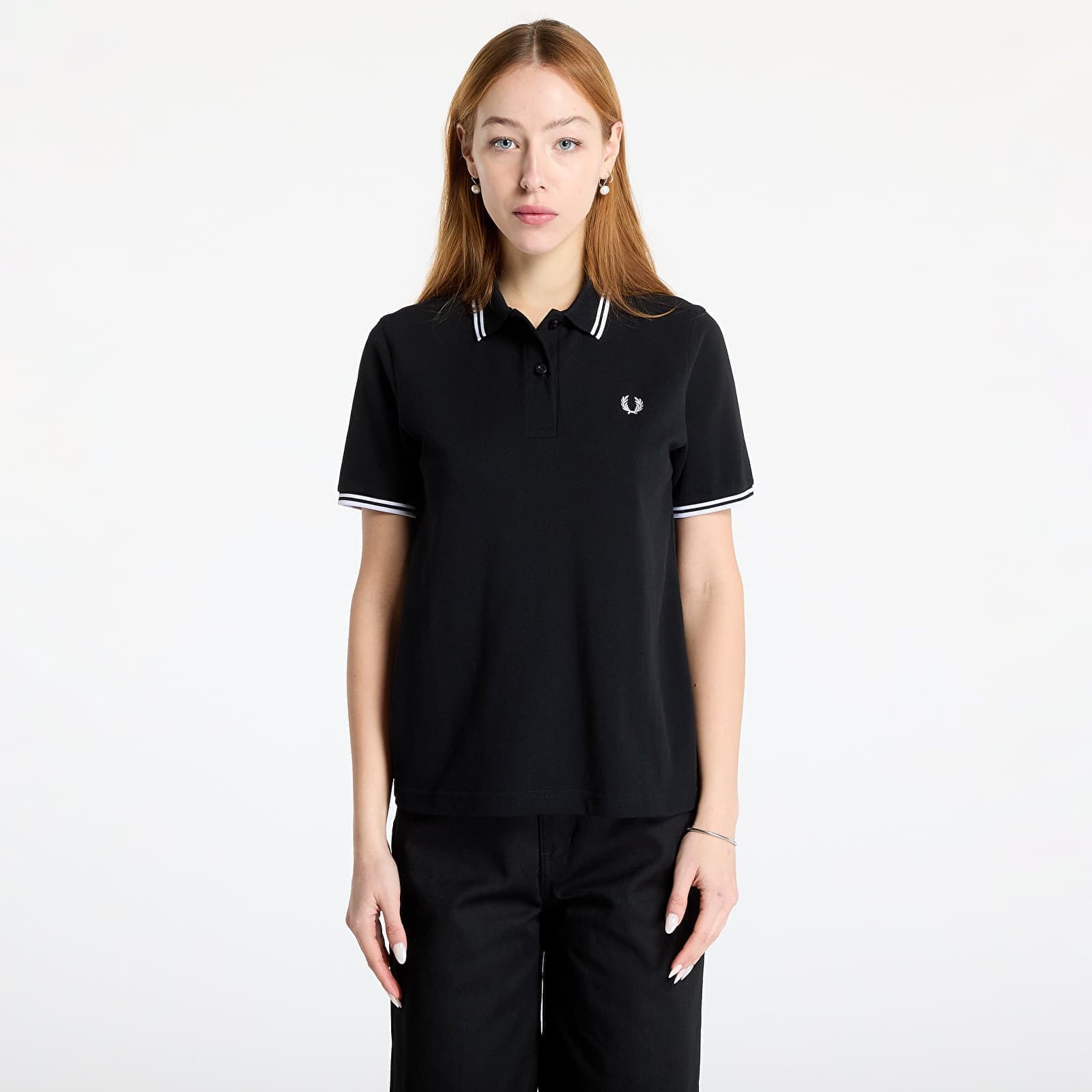 Póló FRED PERRY Twin Tipped Polo Shirt Black 38