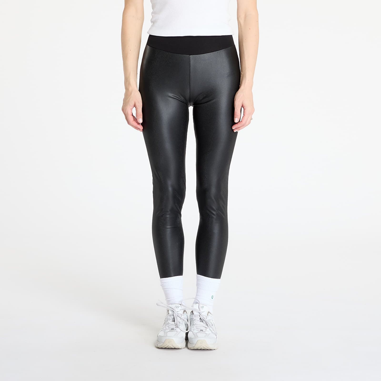 Leggings Urban Classics Ladies Faux Leather High Waist Leggings Black M