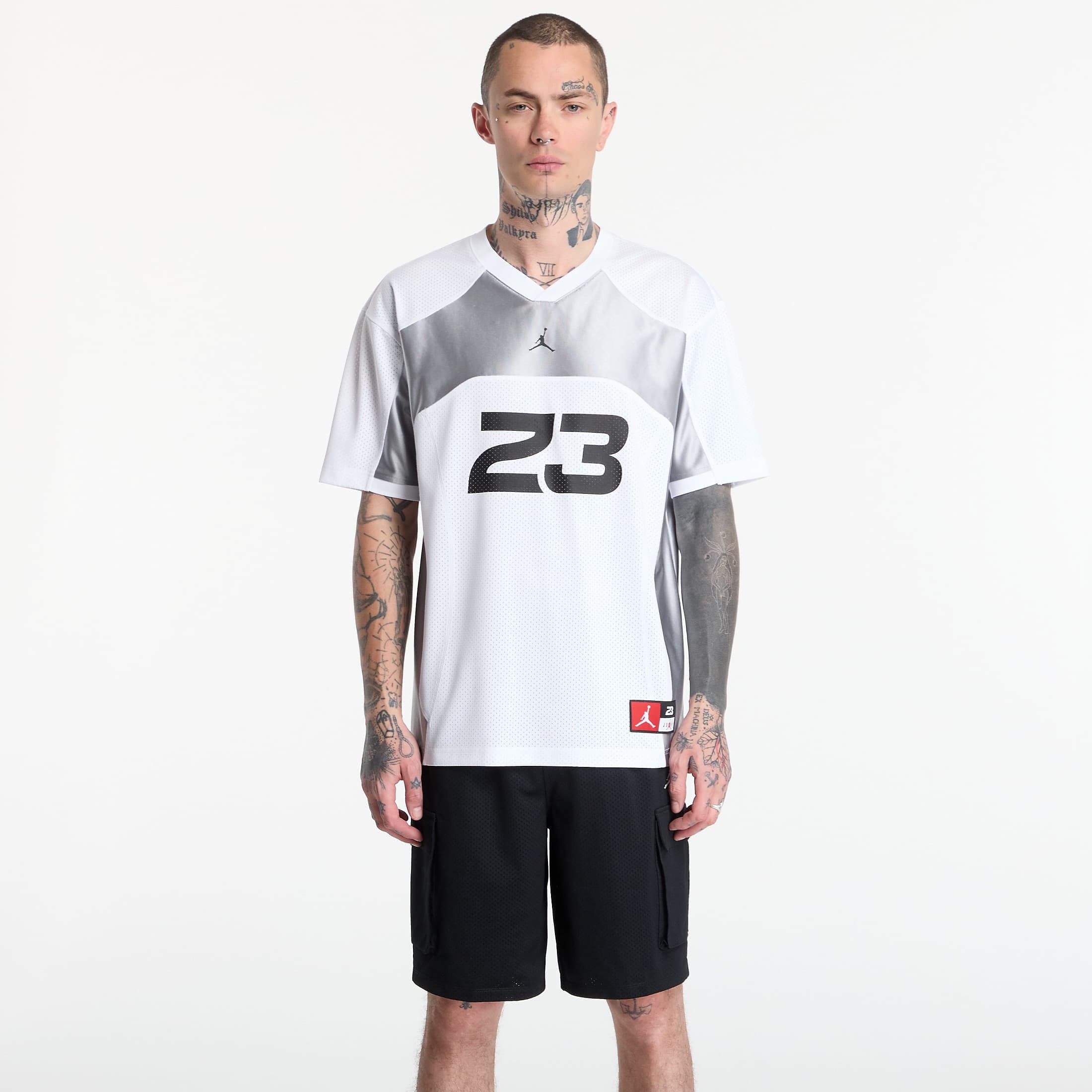 Mez Jordan Flight Men's Jersey Top White/ Lt Smoke Grey/ Black M