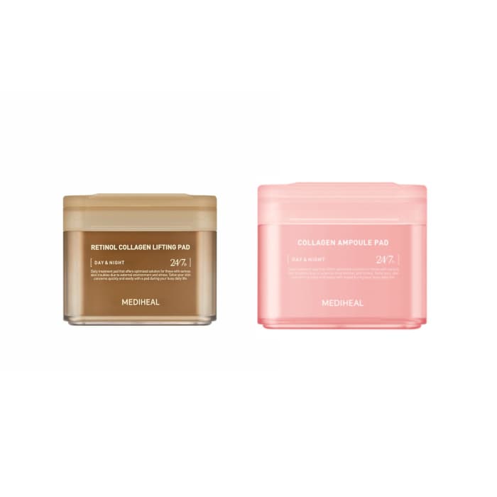 Mediheal - Collagen Ampoule Pad - 100mindegyik (1mindegyik) + Retinol Collagen Lifting Pad - 100mindegyik (1mindegyik) Set