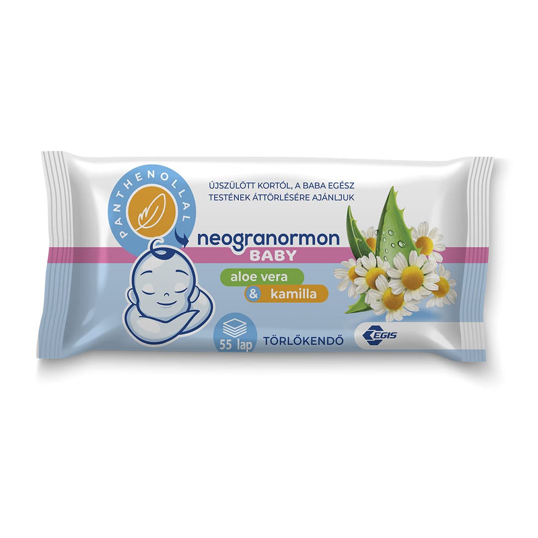 NEOGRANORMON Baby törlőkendő aloe vera és kamilla kivonattal (55db)