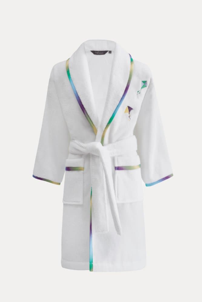 RAINBOW BOY gyerek fürdőköpeny ajándékcsomagban 2 évesre (92 cm) Fehér