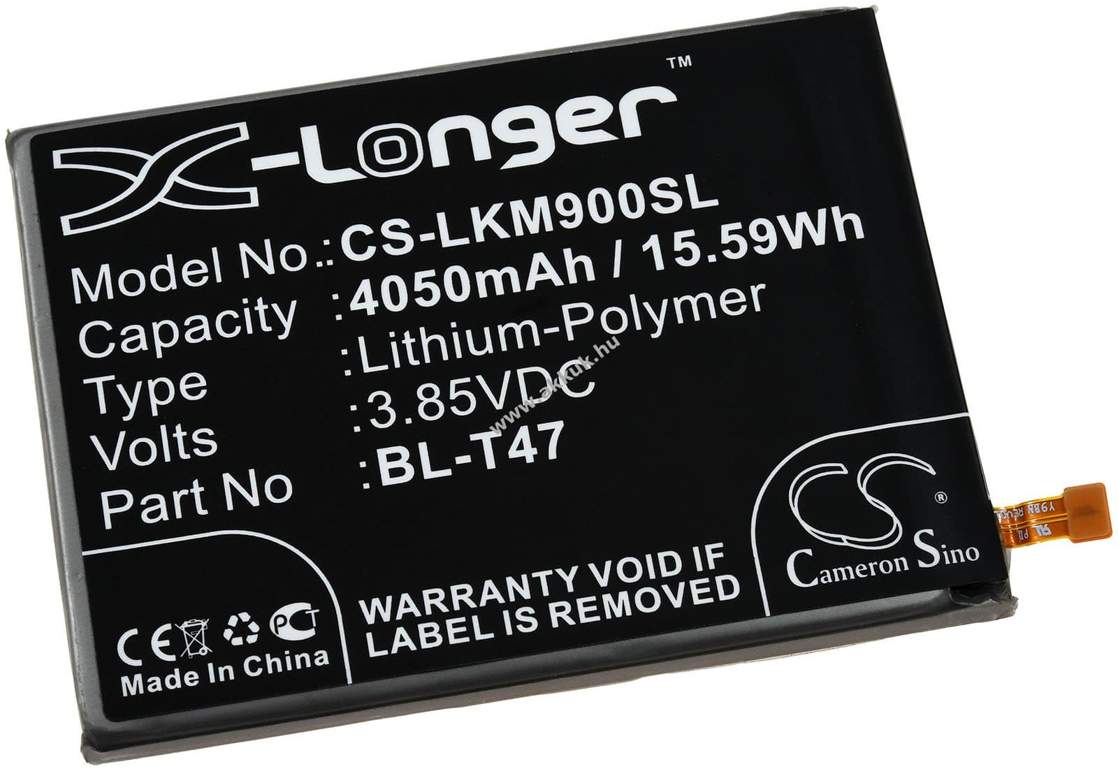 Helyettesítő okostelefon akku LG G900N, G900QM, G900TMY 4050mAh Li-Polymer
