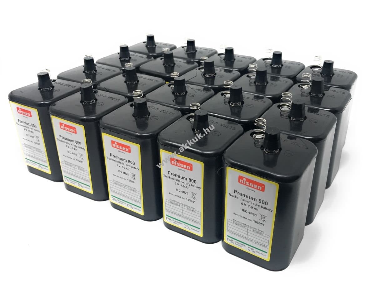 4R25 6V elem helyettesítő Nissen IEC 4R25 elem biliárd asztal elem 20db-os szett
