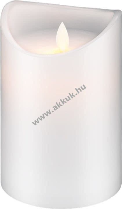 Goobay LED valódi viasz gyertya fehér 10x15cm időzítő 3xAA - A készlet erejéig