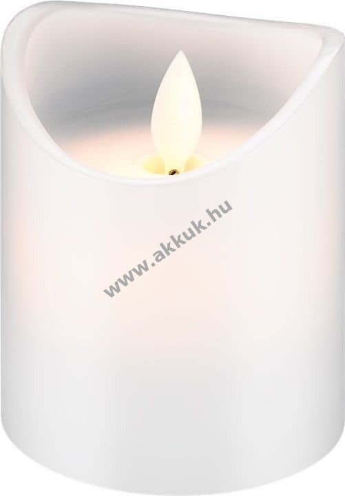 Goobay LED valódi viaszos gyertya fehér 7,5x10cm 3xAAA 6/18h időzítő - A készlet erejéig