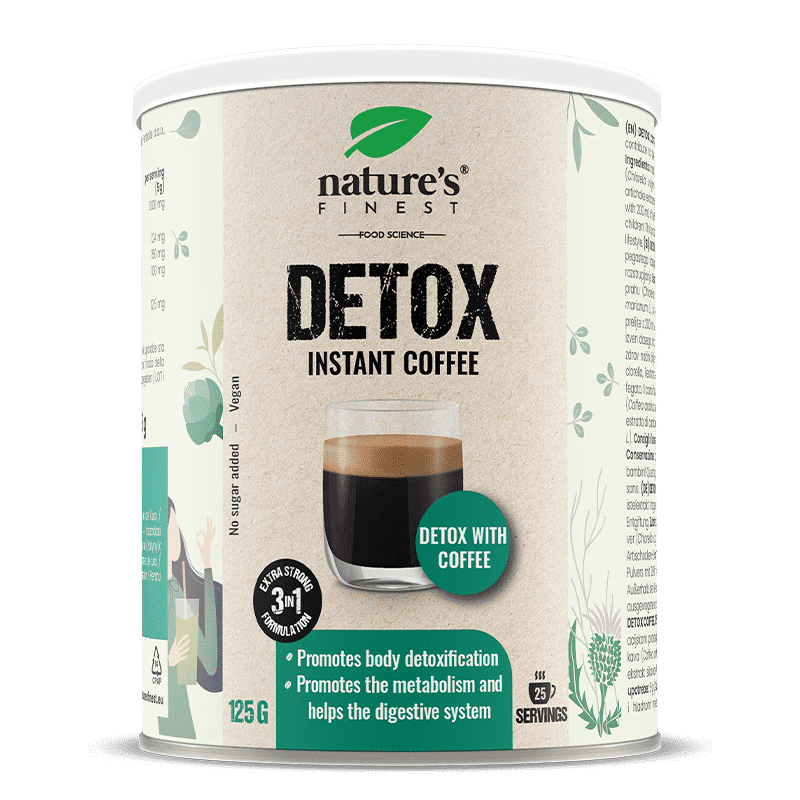 Nature's Finest Detox Coffee | detox kávé chlorellával, máriatövissel és articsókával | Arabica keverék az emésztés támogatására és