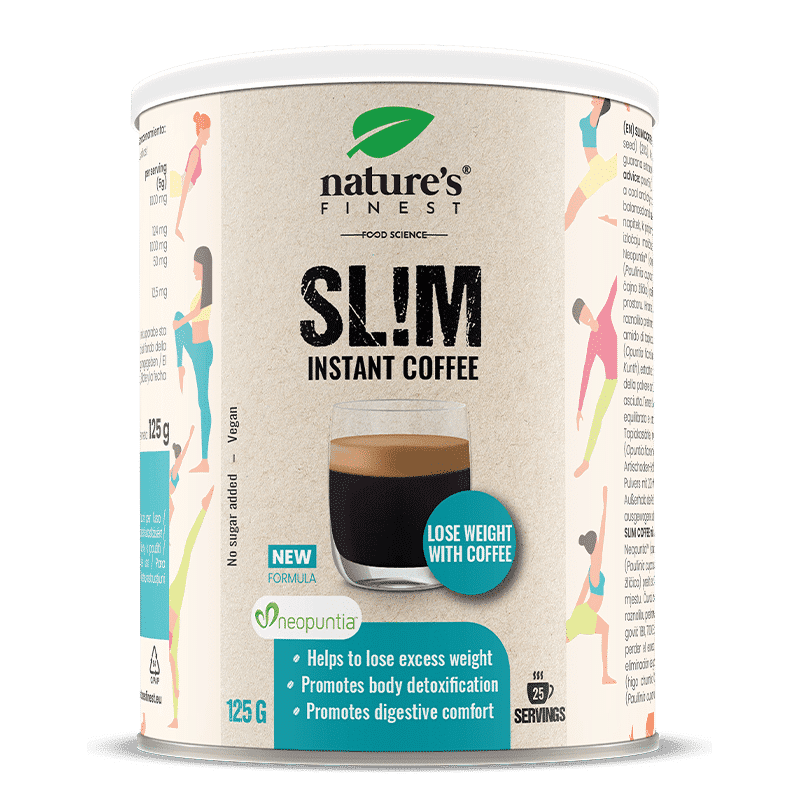 Nature's Finest Slim Coffee | Neopuntia indián füge + guarana + articsóka | Arabica slim kávé étvágykontrollhoz és mindennapi könnyedséghez