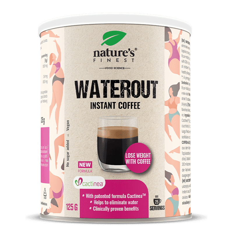WaterOut Coffee | Vízvisszatartás elleni hatás | Cactinea formula | Csökkenti a puffadást | Prémium Arabica | Hozzáadott cukor nélkül