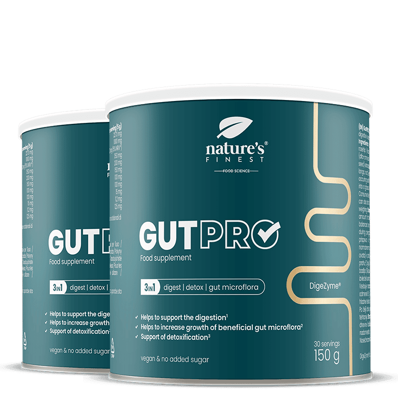 Nature's Finest GutPRO | emésztőenzimek és rost | bélrendszeri egyensúly, detox és emésztés támogatása | amiláz, proteáz, lipáz,